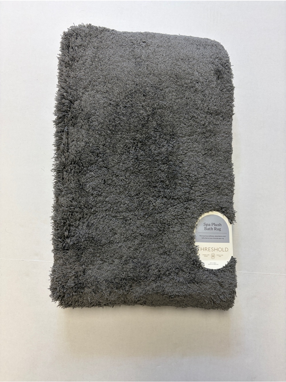 Threshold Spa Plush Bath Rug Gray Eclipse 24x40 New with Tags